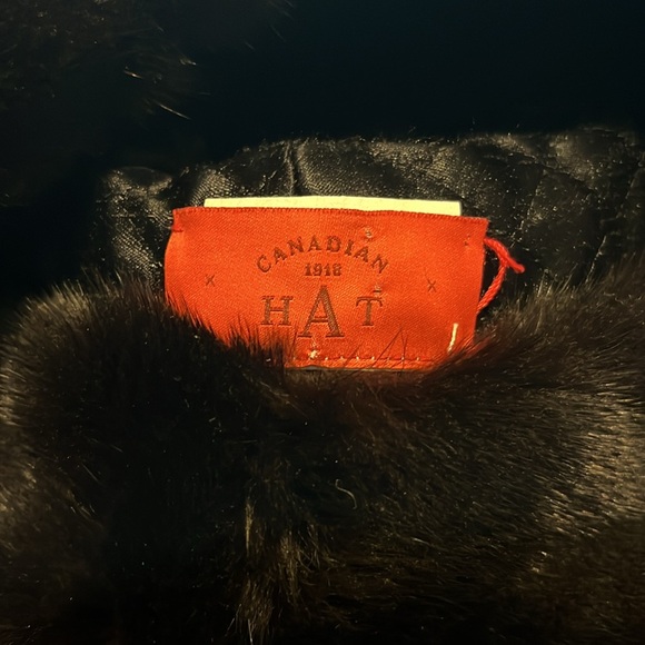NEW black mink leather trapper hat, lined with real ethical fur - Picture 7 of 10